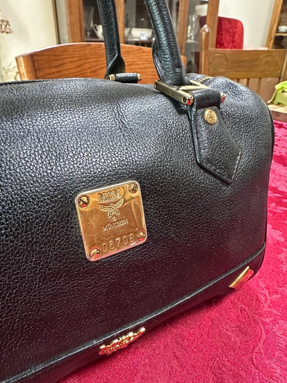 MCM Black Pebbled Leather Satchel - Picture 2 of 4